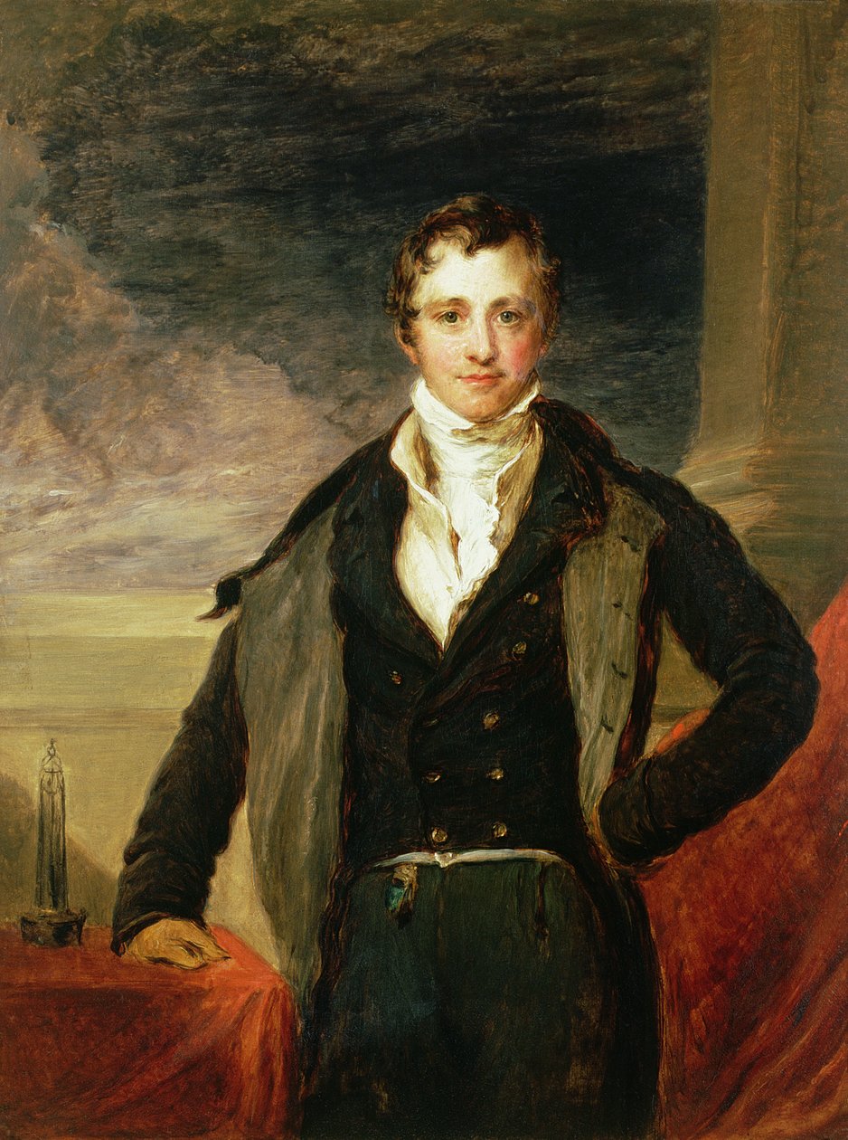 Sir Humphry Davyn (1778-1829) muotokuva (öljy) tekijältä John Linnell