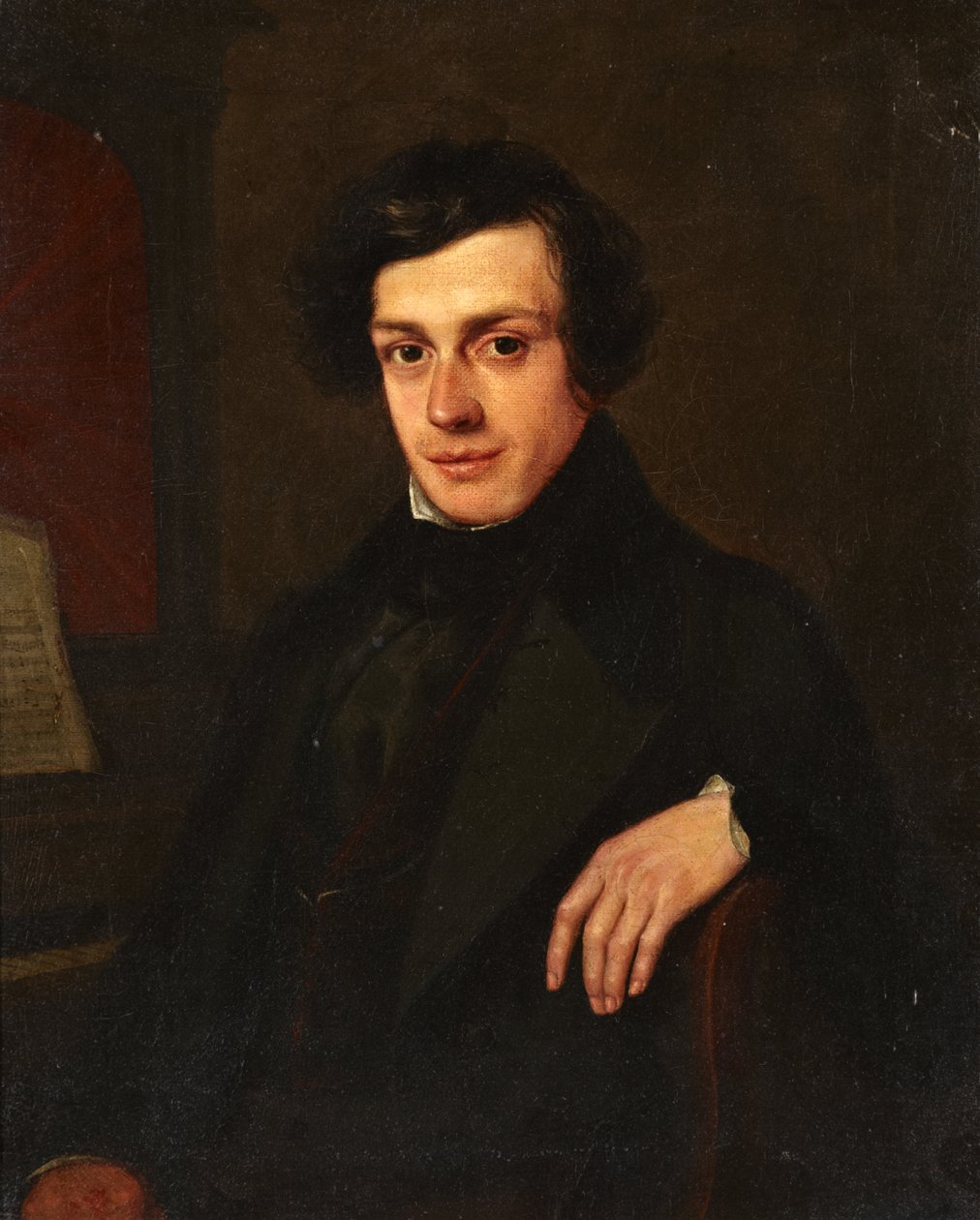 Nuoren miehen muotokuva pianon ääressä, n. 1810-30 tekijältä John Linnell
