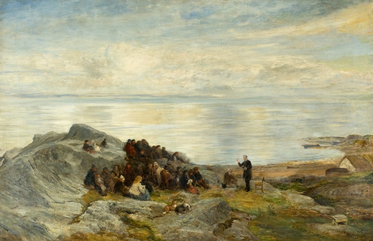 Saarna meren rannalla tekijältä John MacWhirter