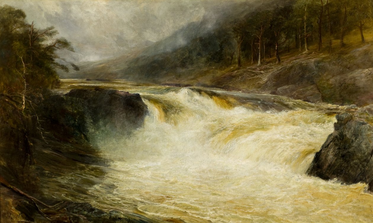 Tummelin putoukset, n. 1875 (öljy kankaalle) tekijältä John MacWhirter