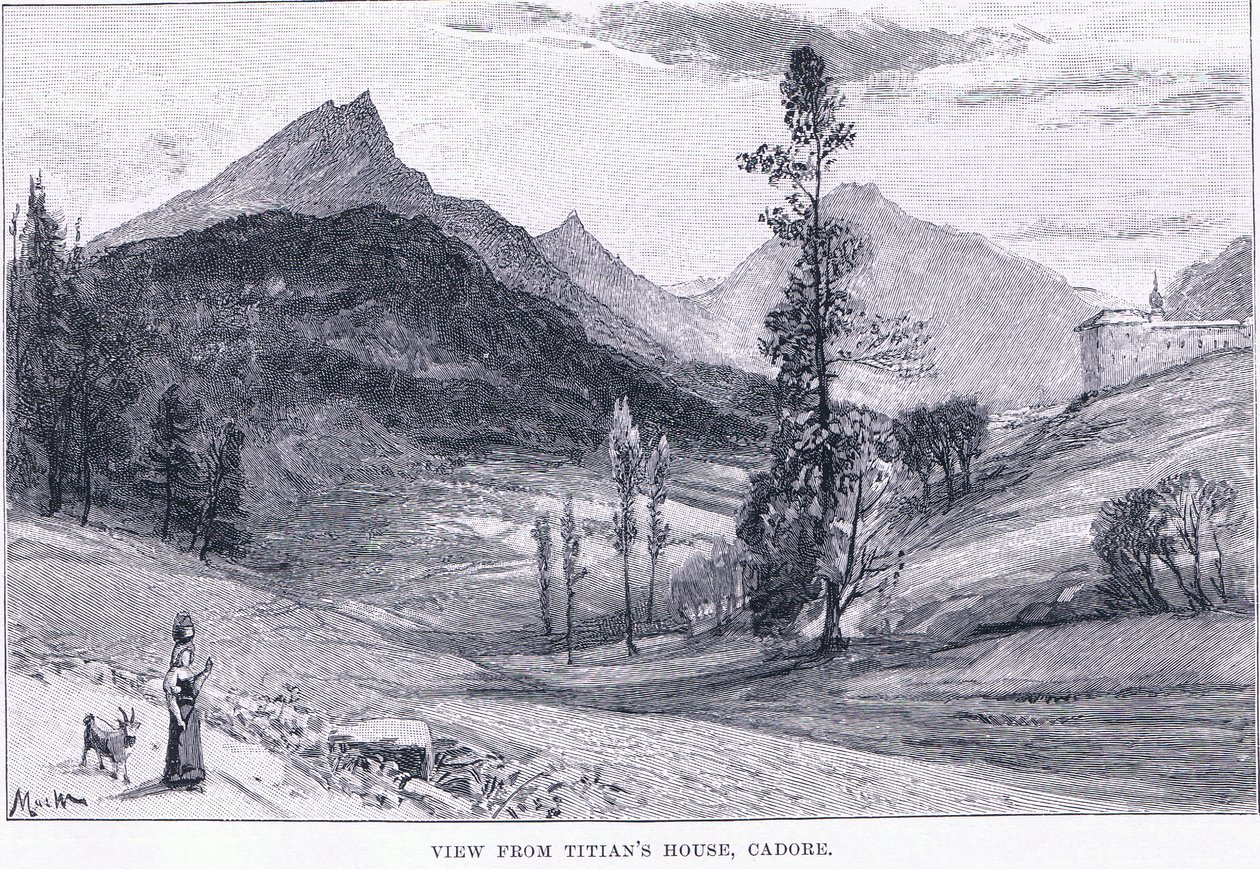 Näkymä Titianin talosta, The Magazine of Art 1893, Cassell and Company tekijältä John MacWhirter