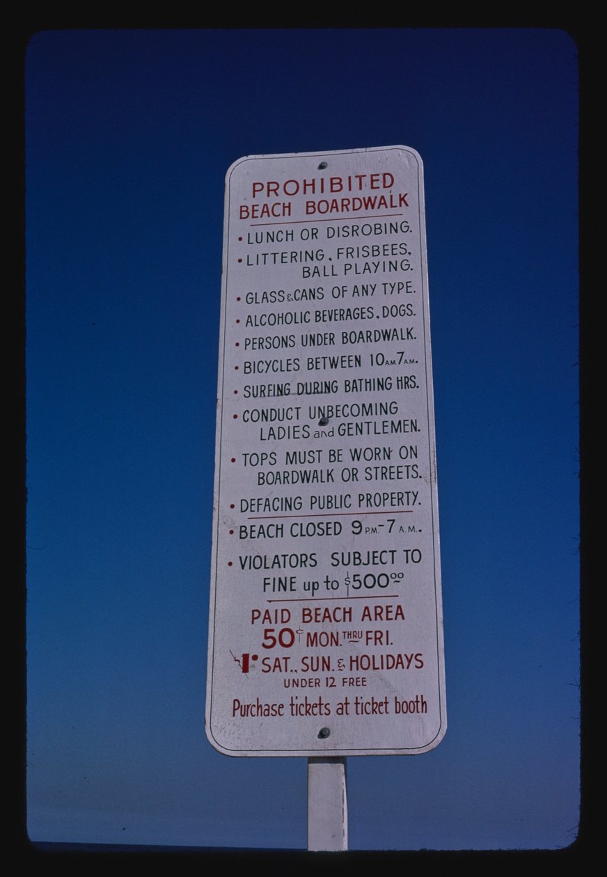 Ranta, Boardwalk Rules, Seaside Heights, New Jersey, USA tekijältä John Margolies