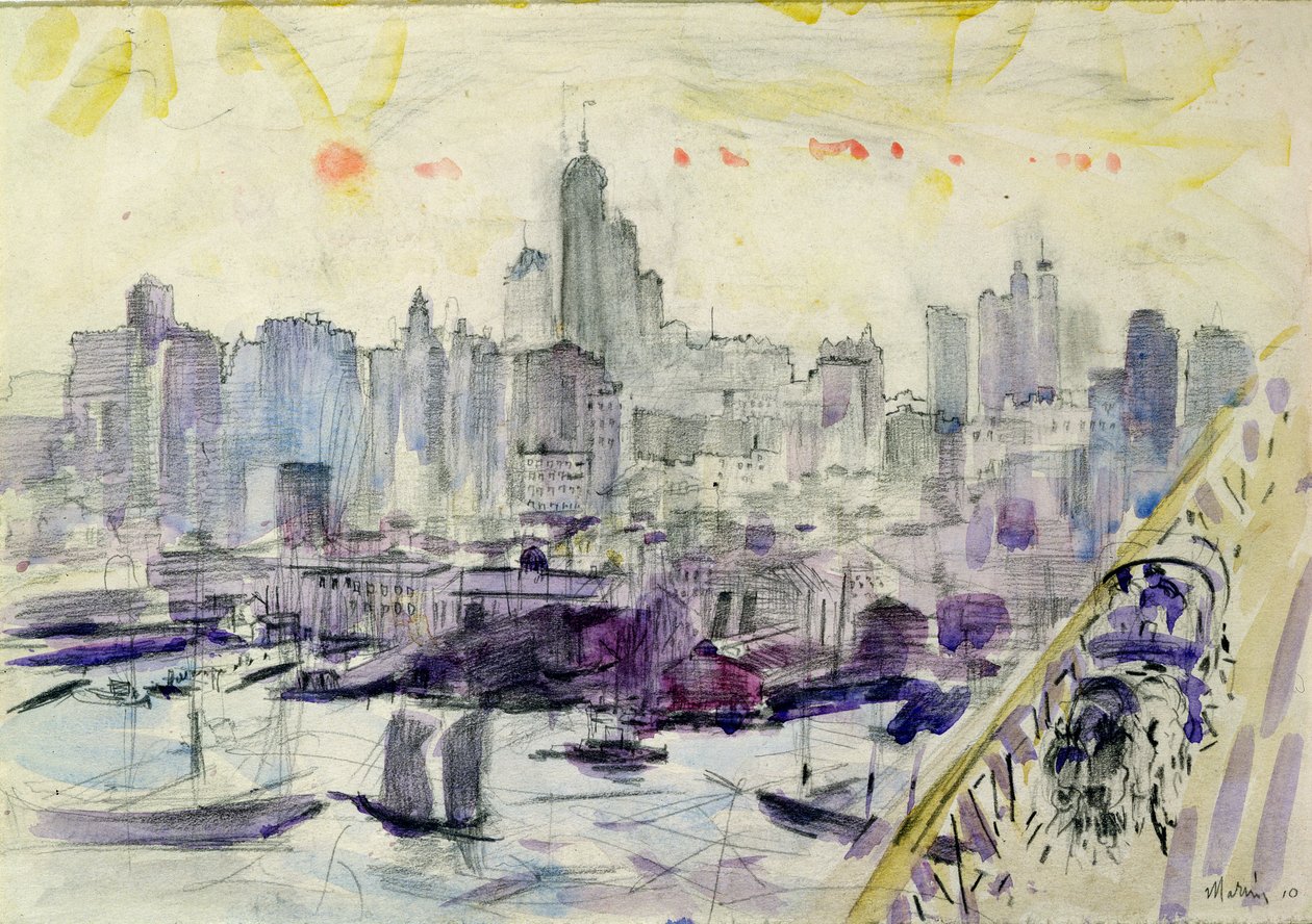Brooklynin silta, New York tekijältä John Marin