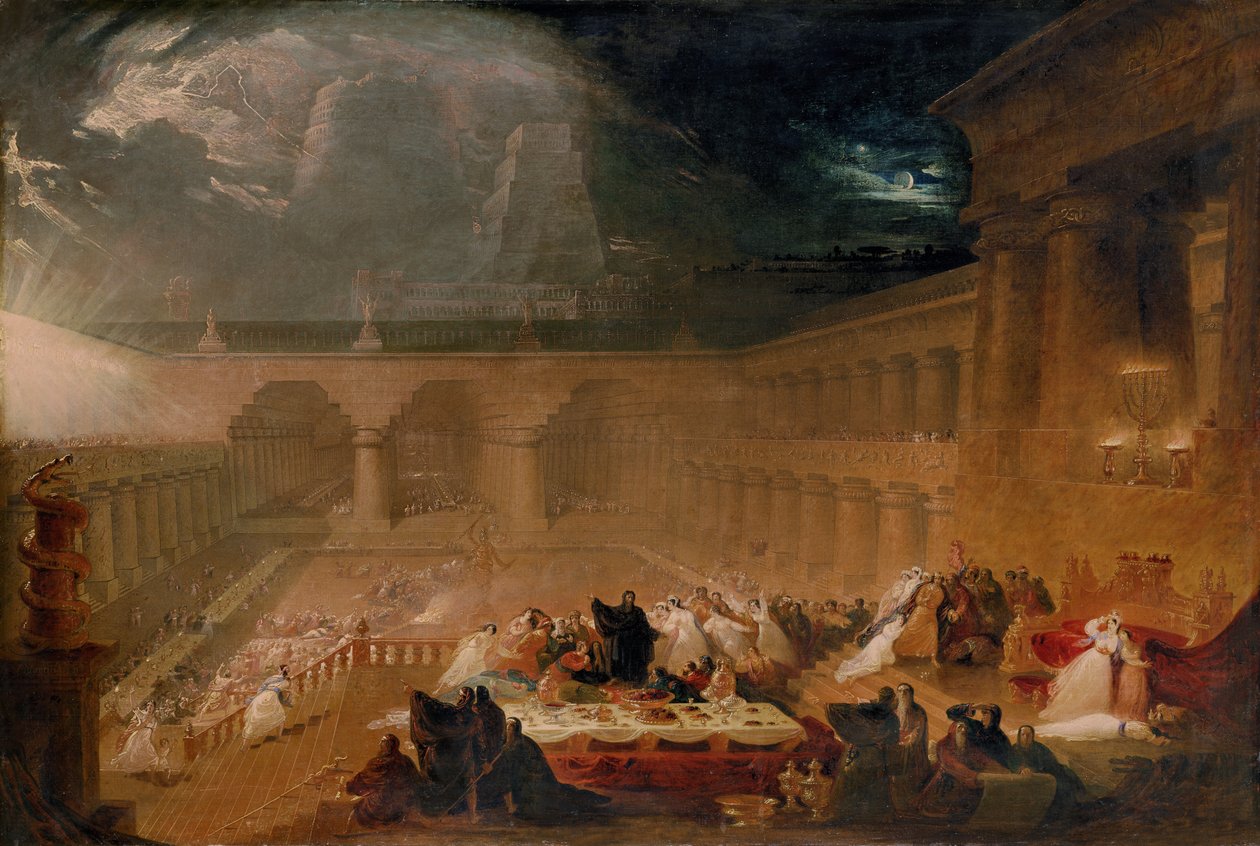 Belsaszarin juhla (öljy kankaalle) tekijältä John Martin