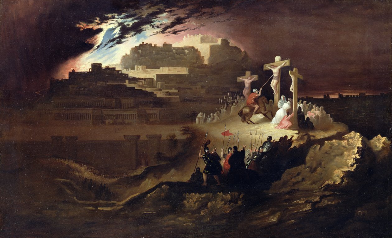 Golgata, n. 1830-40 (öljy kankaalle) tekijältä John Martin