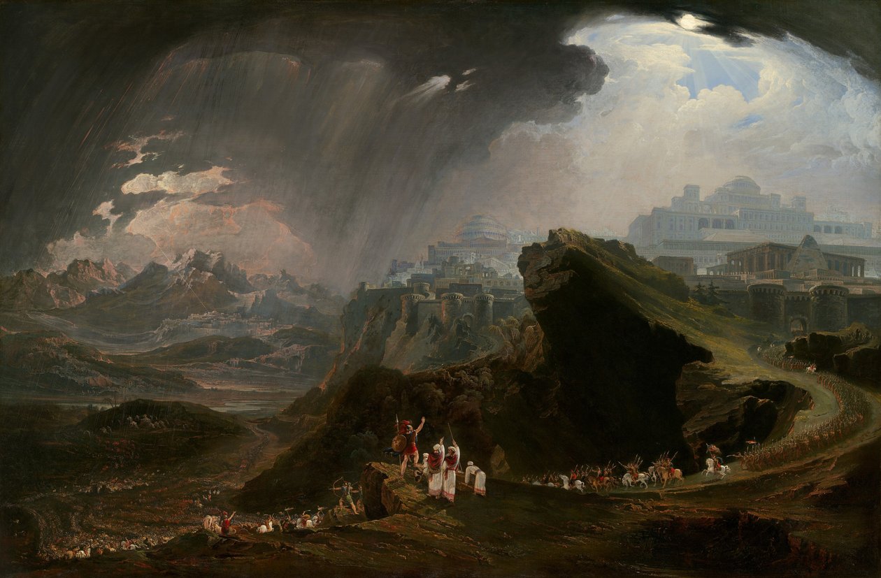 Joshua käskee auringon pysymään paikallaan Gibeonissa, 1816. tekijältä John Martin