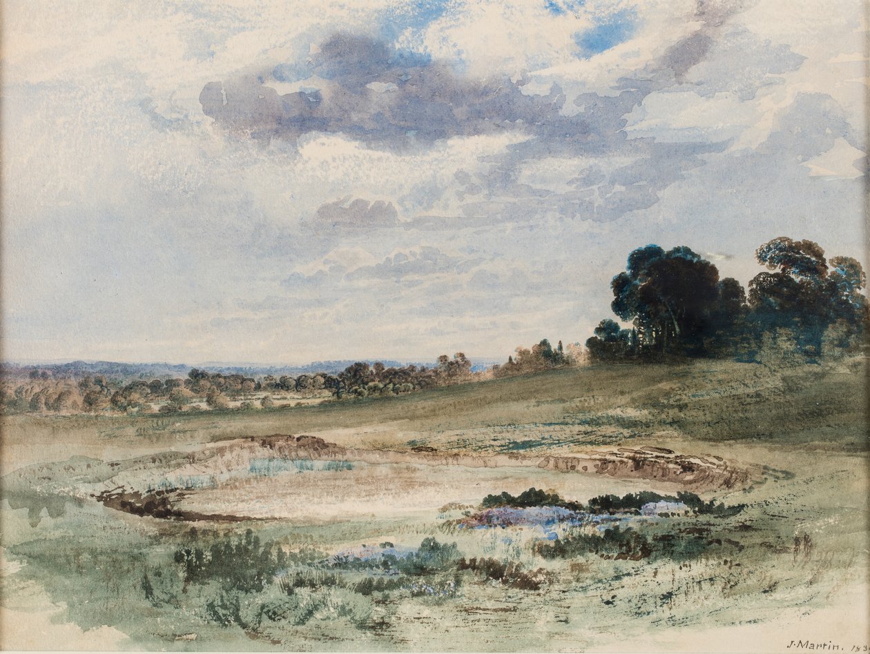 Maisema (mahdollisesti Richmond Park, Lontoo) tekijältä John Martin