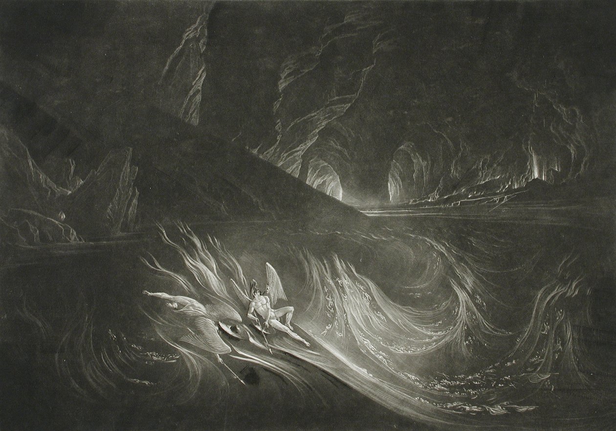 Lucifer palavalla järvellä tekijältä John Martin