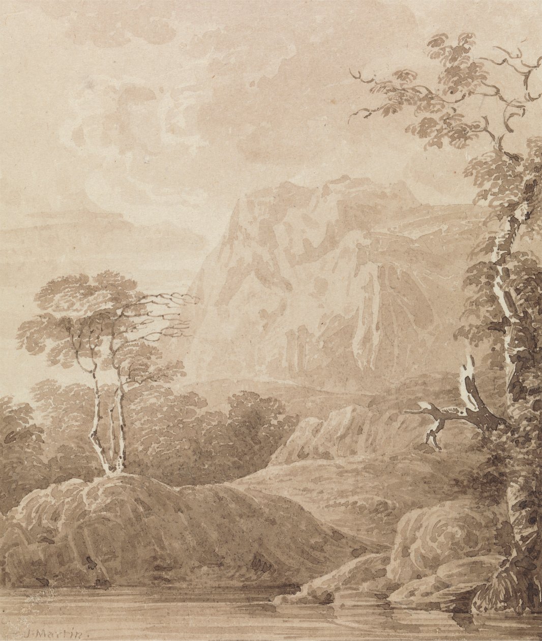 Kalliojoen maisema tekijältä John Martin