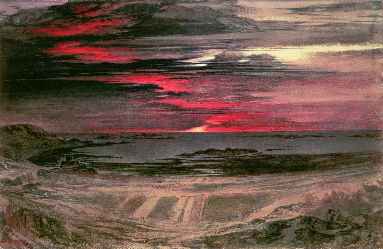 Auringonlasku Rocky Bayn yli tekijältä John Martin