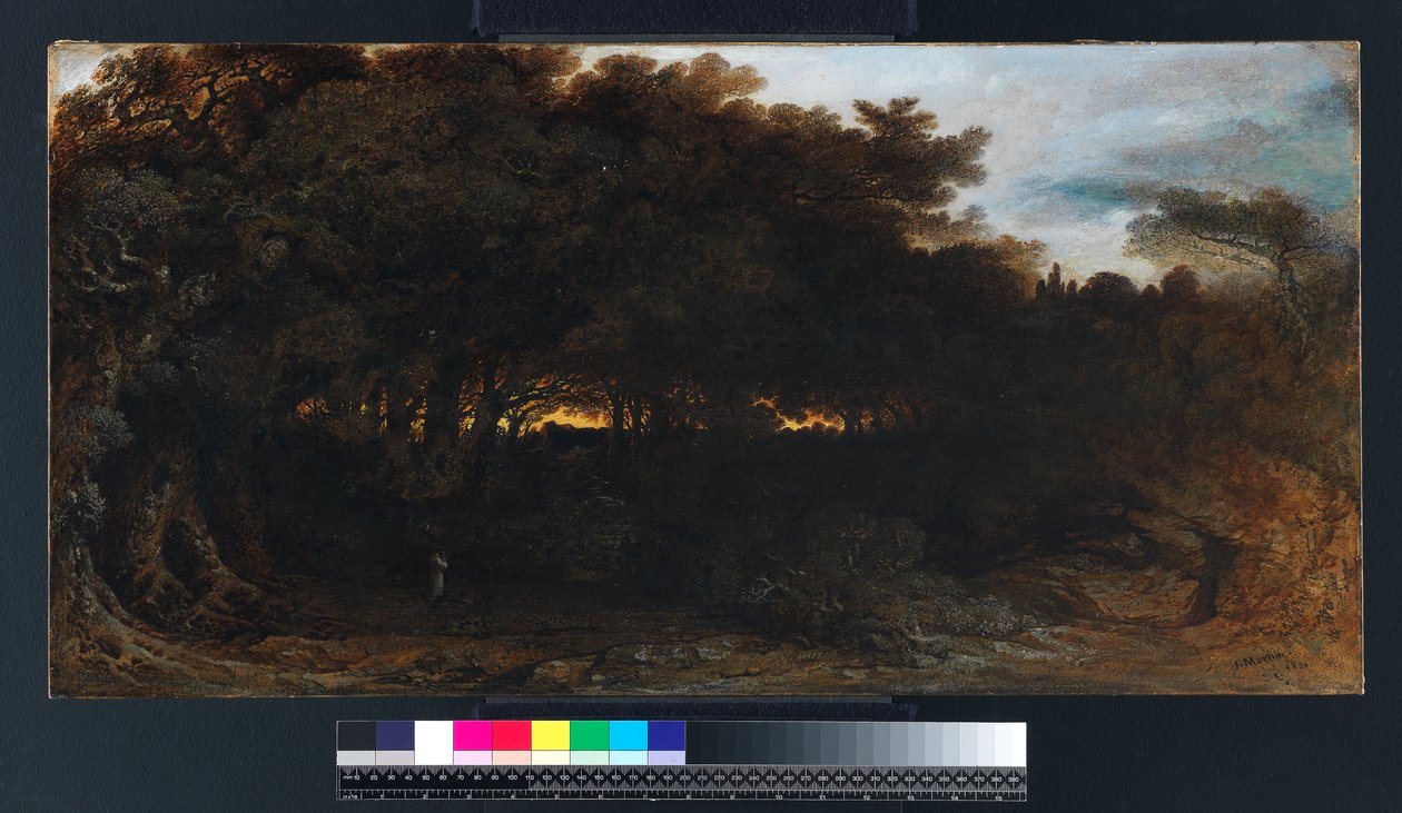 Twilight in the Woodlands, 1850 (öljy paperille asetettu kankaalle) tekijältä John Martin