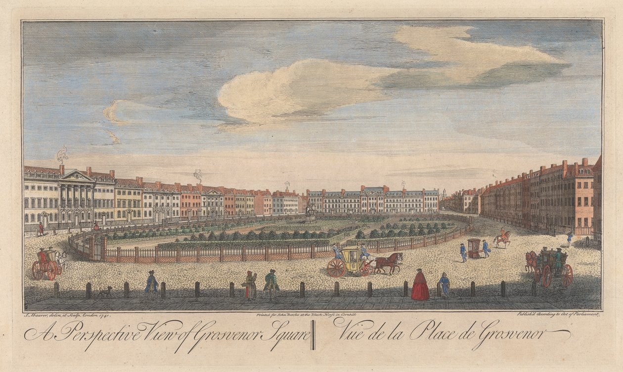 Perspektiivinäkymä Grosvenor Squarelle tekijältä John Maurer