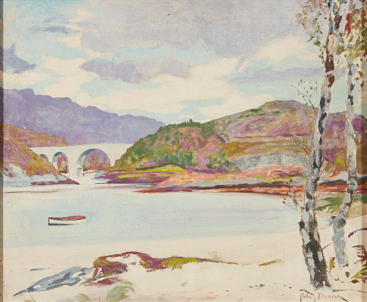 Silta joen yli (öljyä aluksella) tekijältä John Duncan