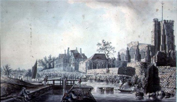 Kaikkien pyhien kirkko ja arkkipiispan palatsi, Maidstone tekijältä John Melchior Barralet