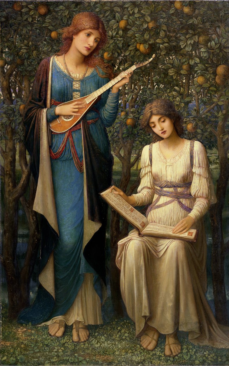 Kun omenat olivat kultaisia ja laulut makeita, mutta kesä oli mennyt, n. 1906 (öljy kankaalle) tekijältä John Melhuish Strudwick