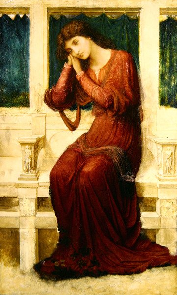Kun suru tulee kesäpäivälle Ruusut kukkivat Vainissa, n. 1910 (öljy kankaalle) tekijältä John Melhuish Strudwick