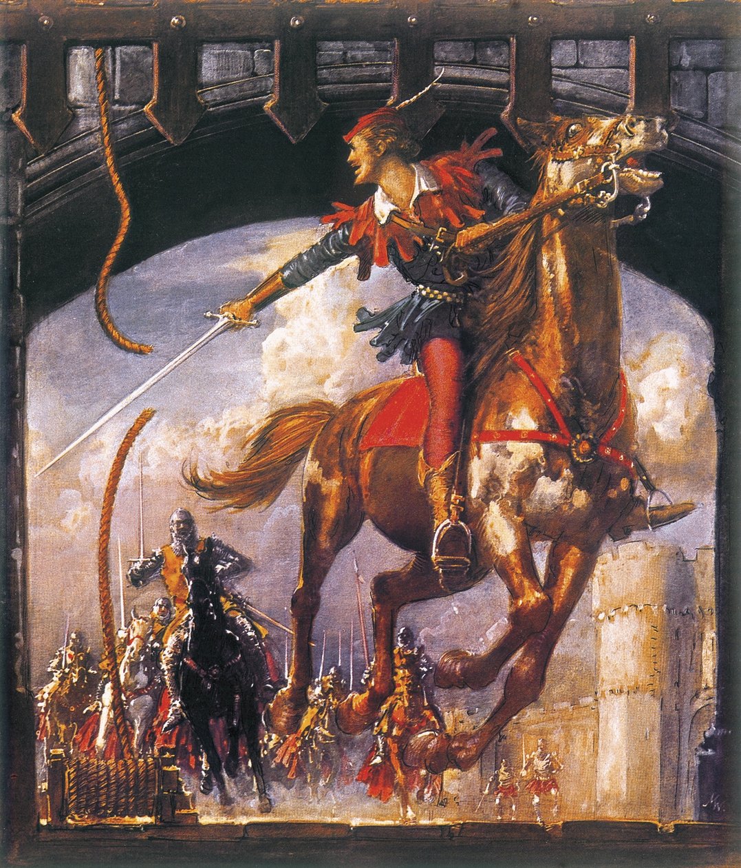 Normannisotilaat jahtaavat Robin Hoodia tekijältä John Millar Watt