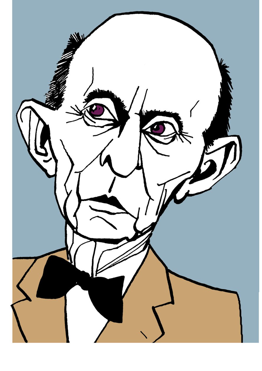 Arnold Schönberg, karikatyyri tekijältä John Minnion