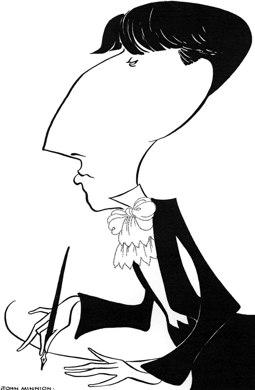Aubrey Beardsley, karikatyyri, 20. vuosisata (piirros) tekijältä John Minnion