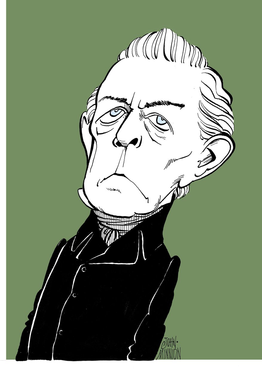 Franz Berwald - ruotsalaisen säveltäjän karikatyyri tekijältä John Minnion