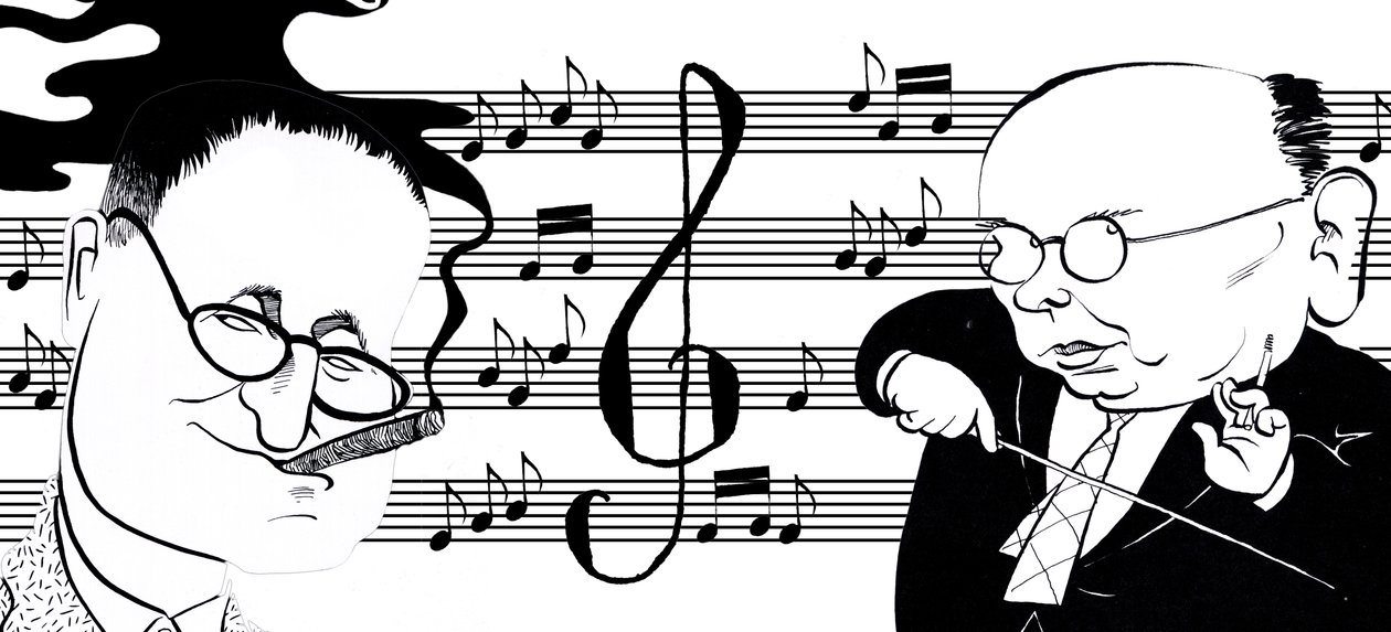 Hanns Eisler ja Bertolt Brecht - karikatyyrikollaasi tekijältä John Minnion