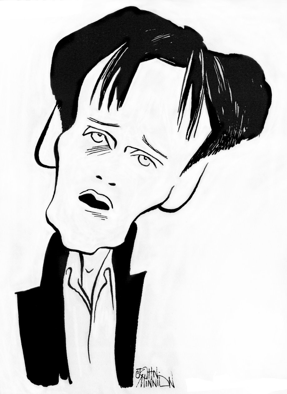 Ian Bostridge - karikatyyri englantilaisesta oopperalaulajasta, b tekijältä John Minnion