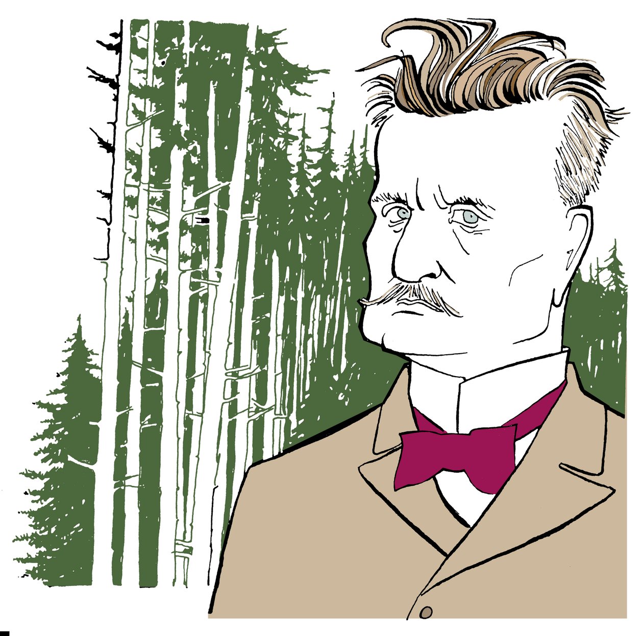 Jean Sibelius suomalaisten metsien taustalla tekijältä John Minnion