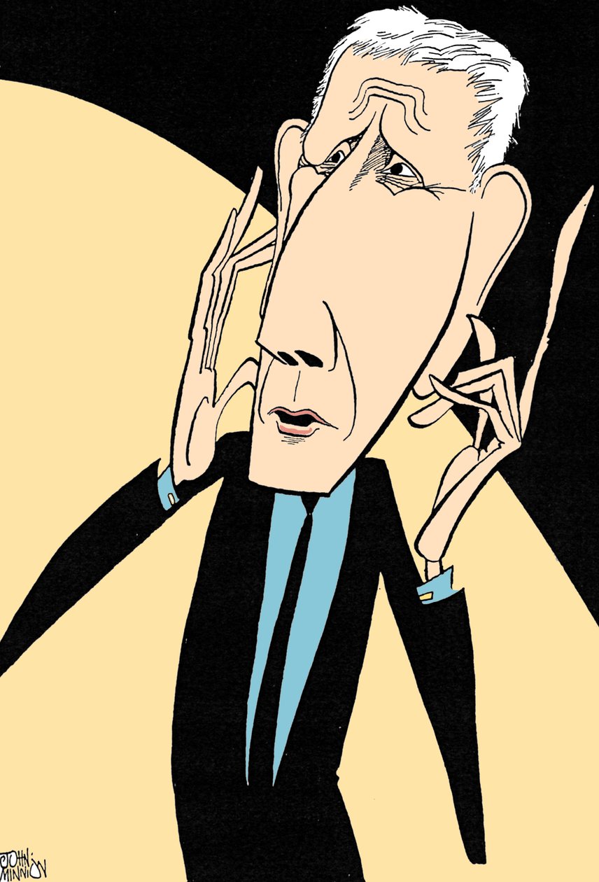 Jonathan Miller, karikatyyri: John Minnion tekijältä John Minnion
