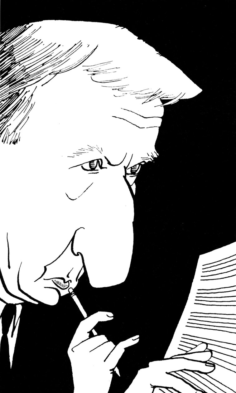 Richard Rodney Bennett, karikatyyri, John Minnion tekijältä John Minnion