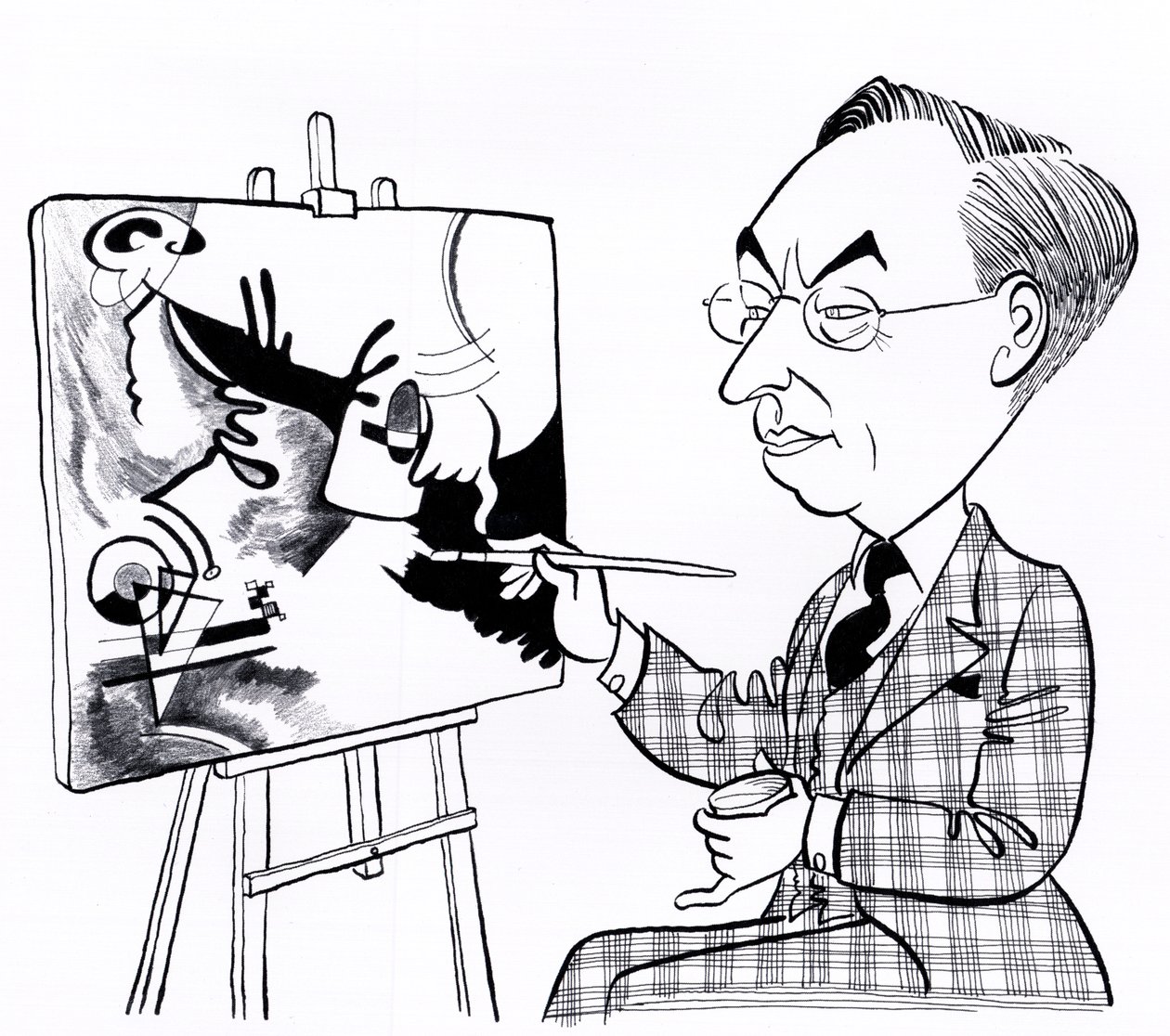 Vassily ( Wassily ) Kandinsky, karikatyyri ja maalaustaulu tekijältä John Minnion