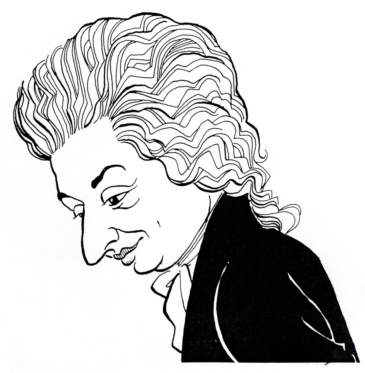 Wolfgang Amadeus Mozart - karikatyyri tekijältä John Minnion