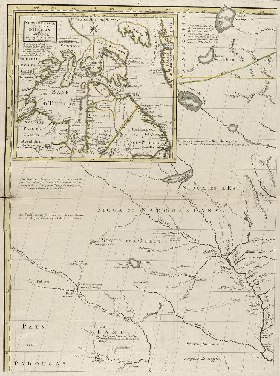 Kartta brittiläisistä ja ranskalaisista alueista Amerikassa, 1756 (kaiverrus ääriviivavärillä paperille) tekijältä John Mitchell
