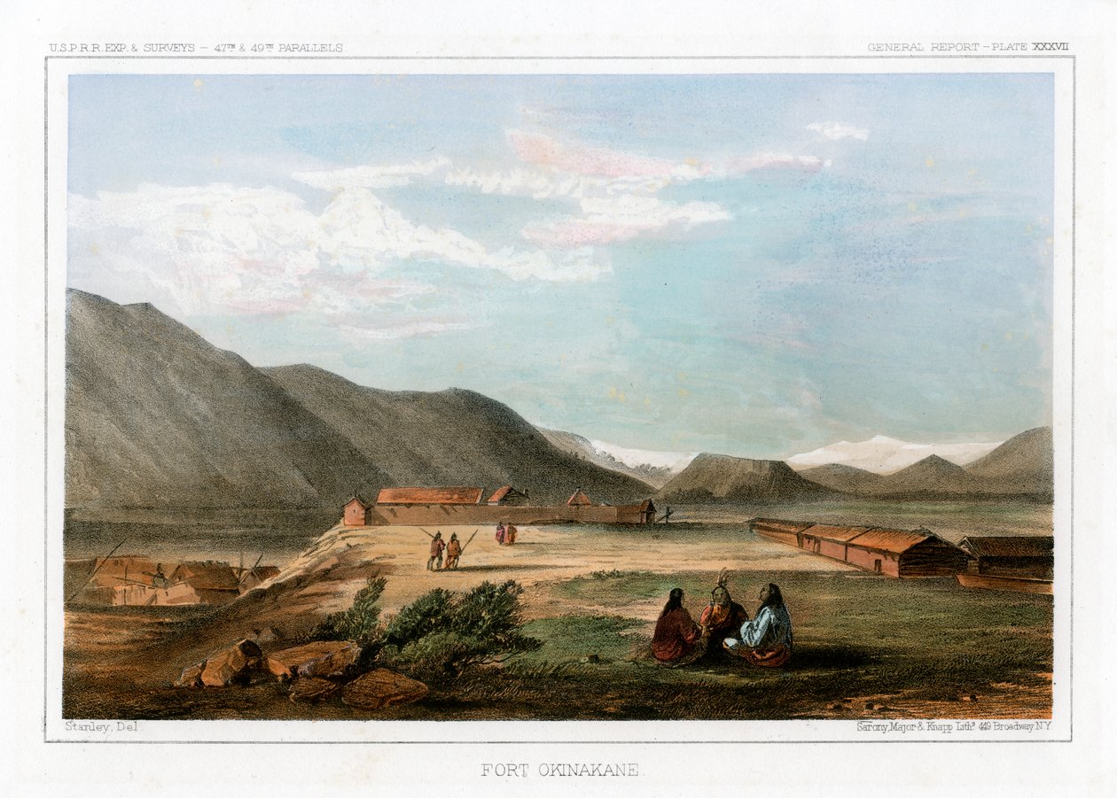 Fort Okinakane, Yhdysvallat, 1856. tekijältä John Mix Stanley