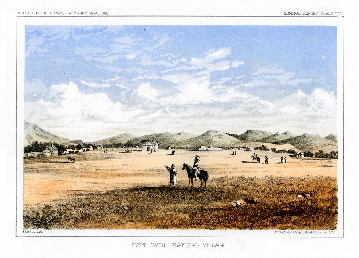 Fort Owen, Flathead Village, USA, 1856 tekijältä John Mix Stanley