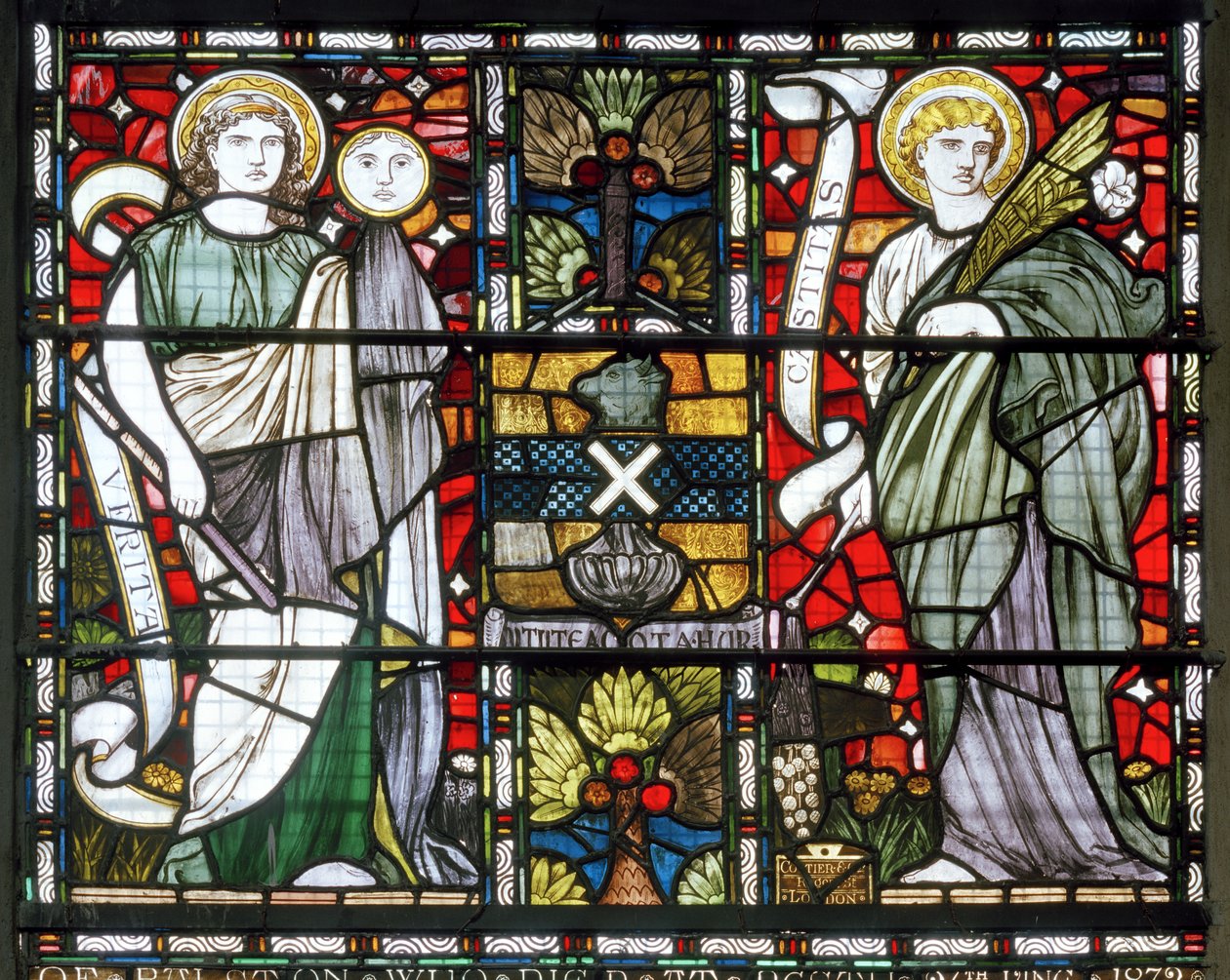 Paisley Abbey, Cottire & Co, John Moyr Smith, Truth & Chastity, 1873 tekijältä John Moyr attr.to Smith