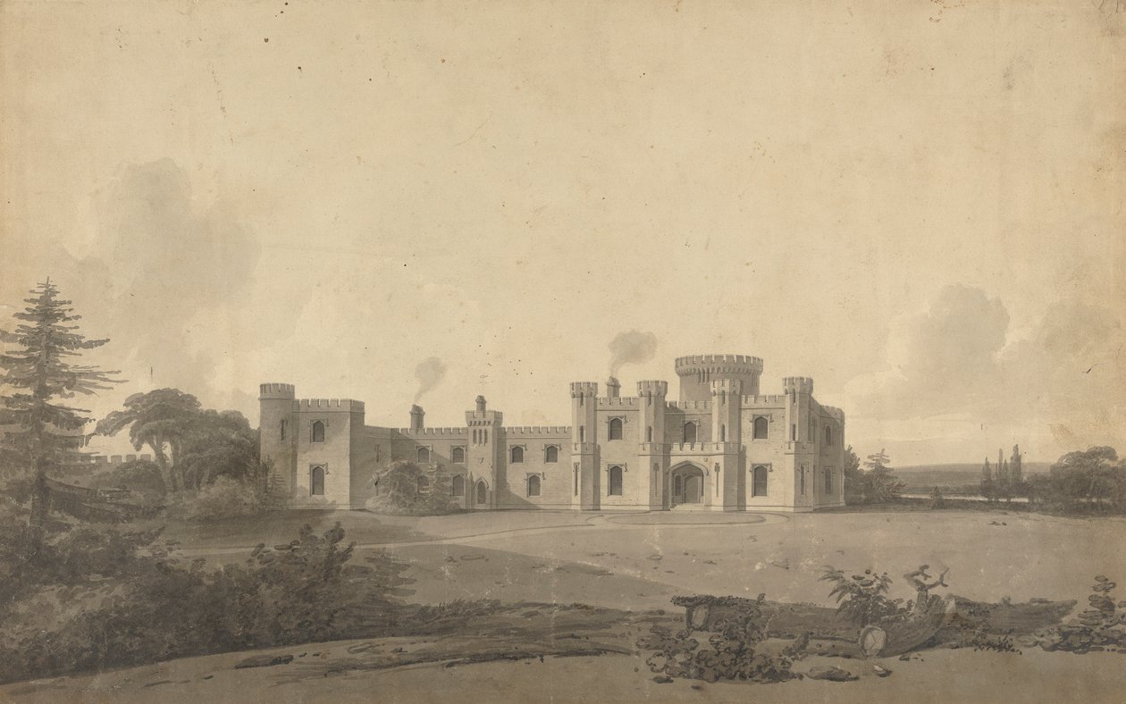 Suunnittelu Knepp Castle, Sussex: Perspective tekijältä John Nash