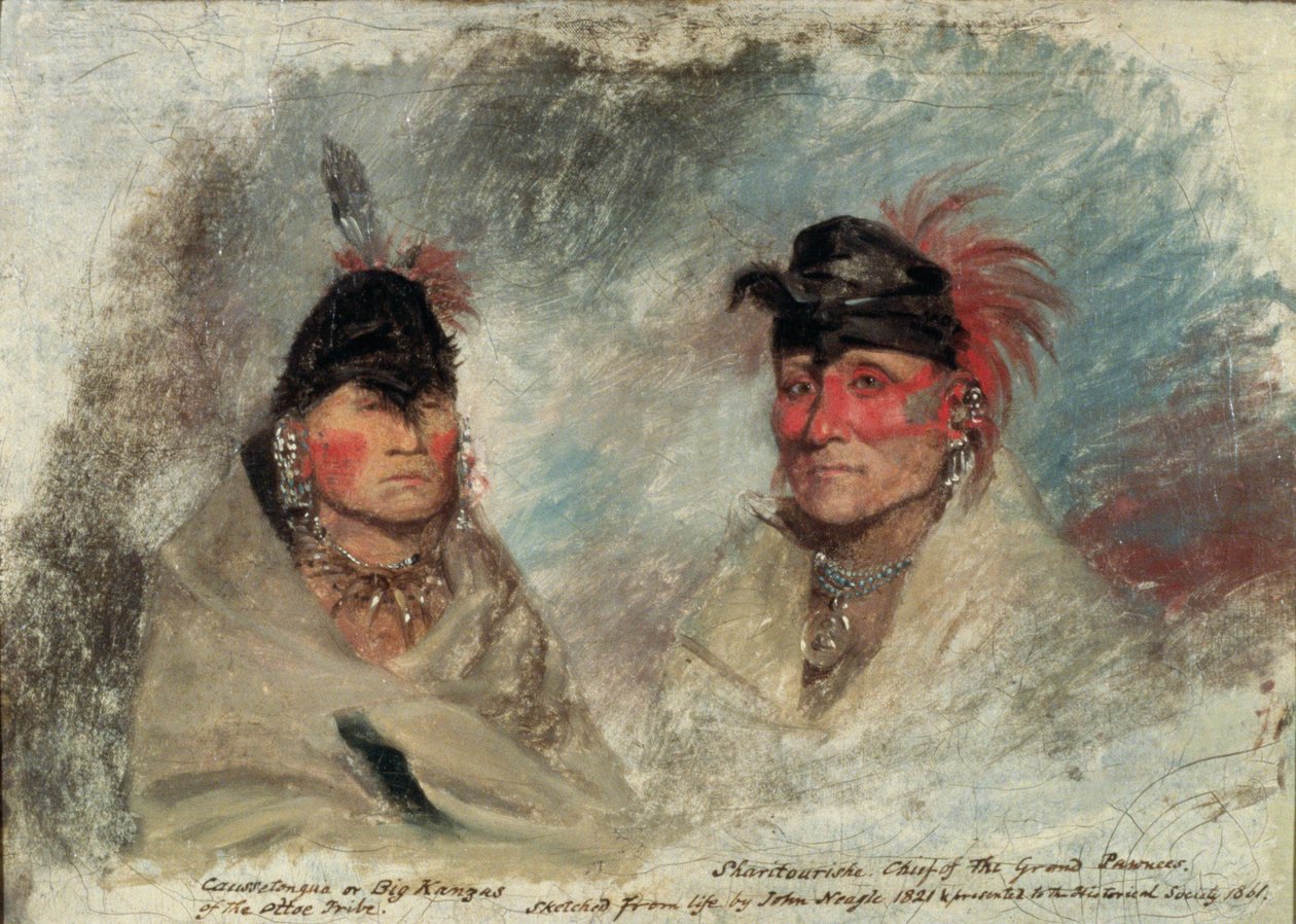 Big Kansas eli Caussetongua ja Sharitarishe, Grand Pawneesin päällikkö, 1821 tekijältä John Neagle