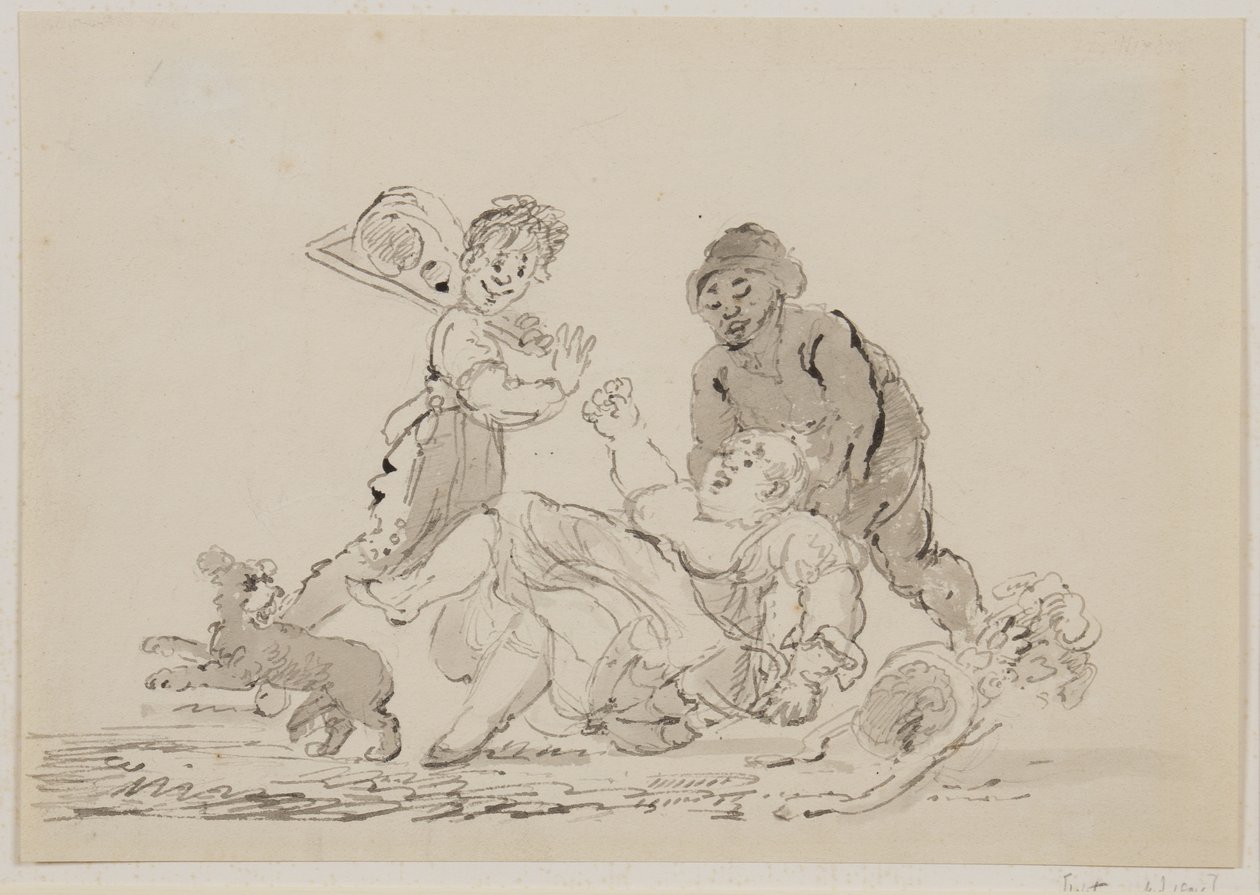 Katutapaturma, 1804 (kynä, sivellin ja muste paperille) tekijältä John Nixon
