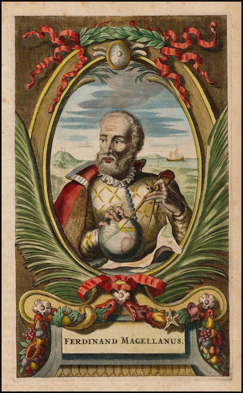Ferdinand Magellanin muotokuva, 1671 tekijältä John Ogilby