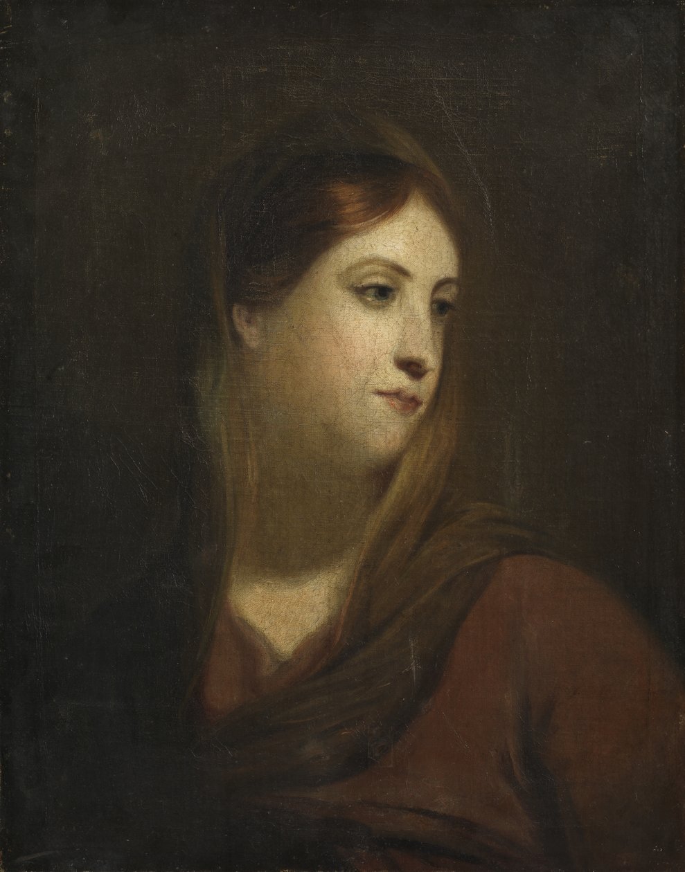 Luonnos naispäälle, n. 1800 tekijältä John Opie