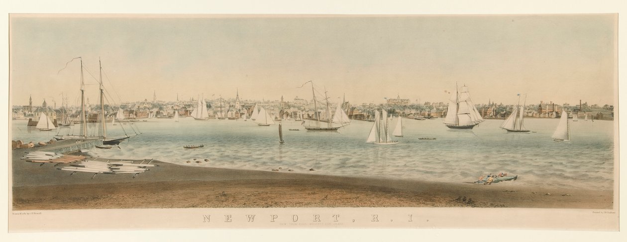 Newport, R.I. / Näkymä Fort Wolcottista, Goat Islandista tekijältä John Perry Newell