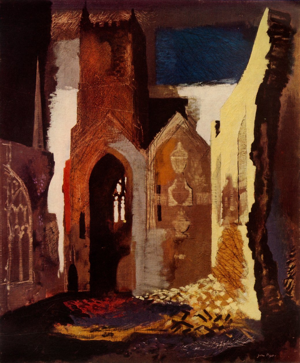 "John Piperin tekemä raunio harmonisoimalla koristeellista tasapainoa", 1949. tekijältä John Piper