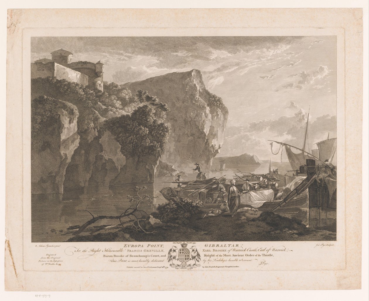 Näkymä Europa Pointille, Gibraltar Europa Point, Gibraltar (otsikko esineessä) tekijältä John Pye (I)