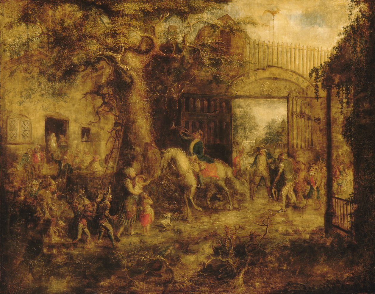Vigilant Stuyvesants Wall Street Gate, 1863. tekijältä John Quidor