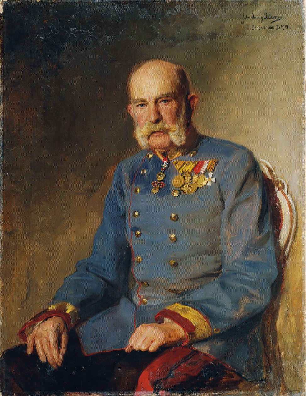 Keisari Frans Joosef I itävaltalaisen marsalkan palvelusasussa tekijältä John Quincy Adams