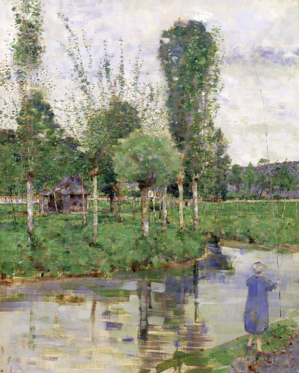On the River, Sainte-Gertrude, Caudebec, Normandia (öljy kankaalle) tekijältä John Quinton Pringle