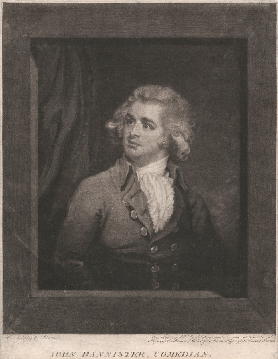 John Bannister, koomikko, 1787 tekijältä John Raphael Smith