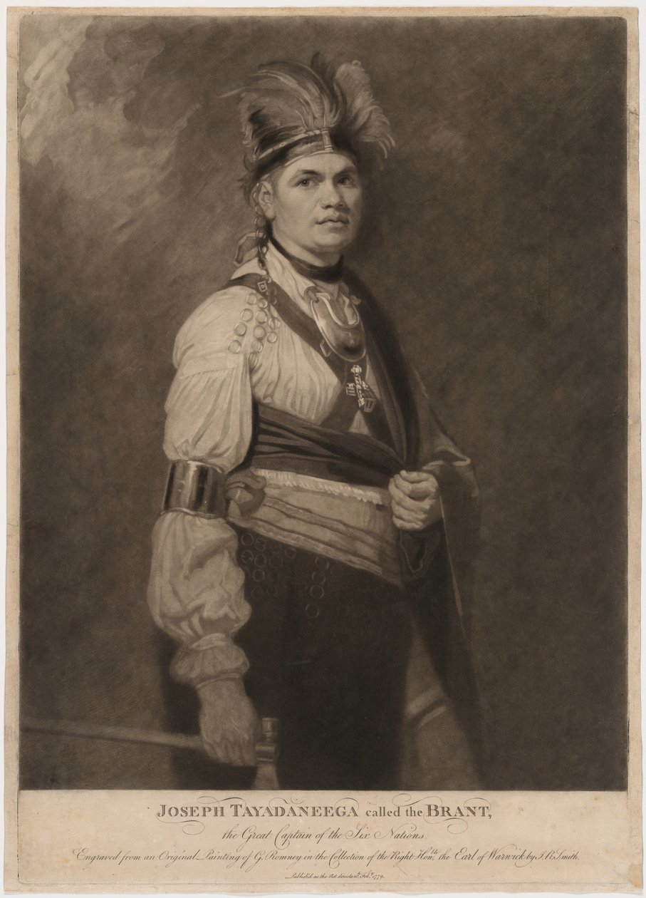 Joseph Tayadaneega, jota kutsuttiin Brantiksi, kuuden kansakunnan suuri päällikkö tekijältä John Raphael Smith