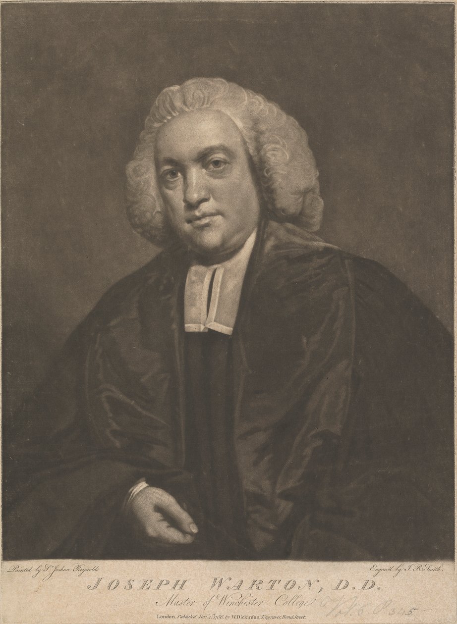 Joseph Warton, Winchester Collegen maisteri tekijältä John Raphael Smith