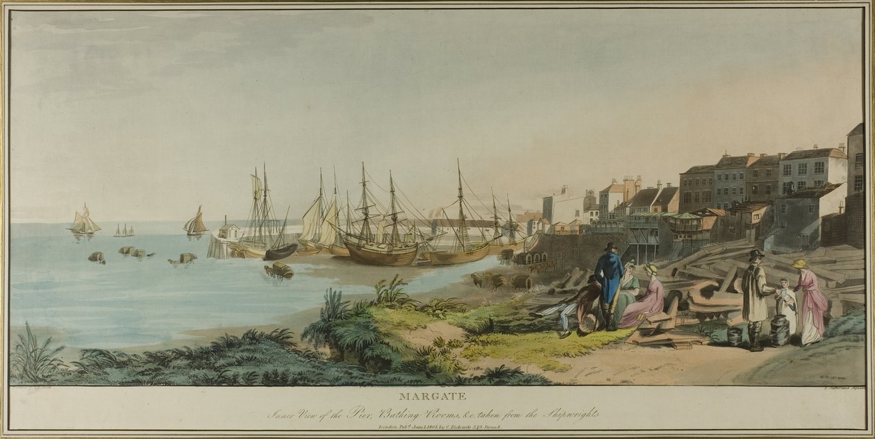 Margate, Sisäinen näkymä laiturille, kylpyhuoneet ja otettu Shipwrightsilta tekijältä John Raphael Smith